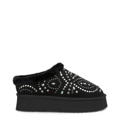 Sabot Donna Imbottite Fur con Borchie Nero