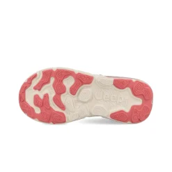 Sandali Donna con Doppio Velcro in Tessuto Cipria