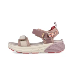 Sandali Donna con Doppio Velcro in Tessuto Cipria