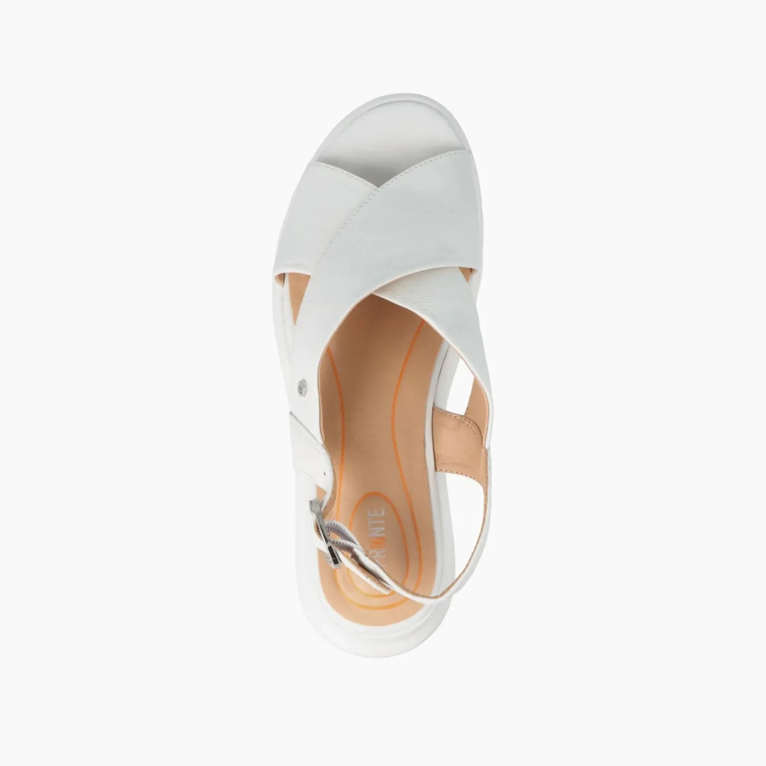 Sandali Donna con Zeppa in Pelle Bianco