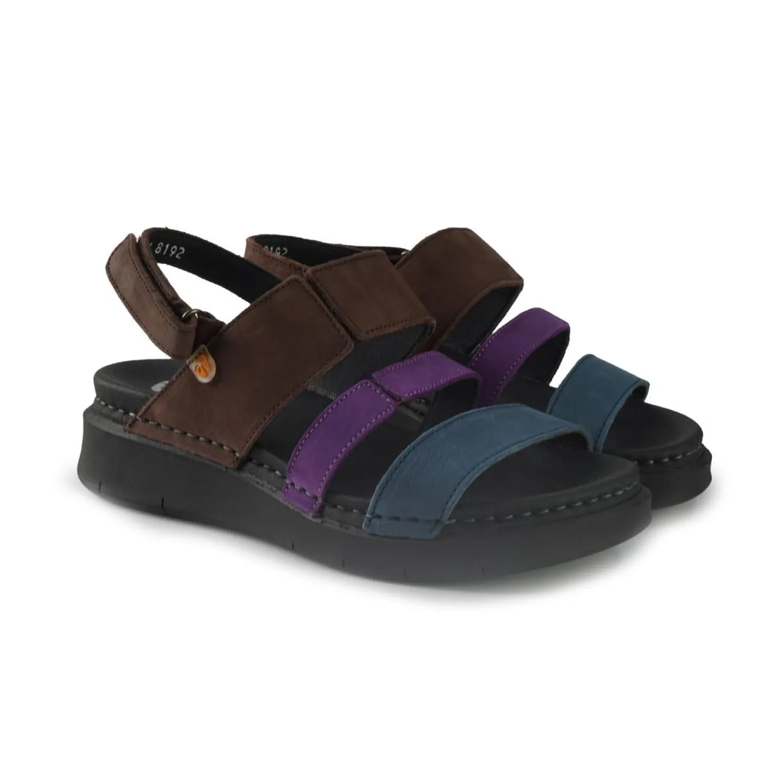 Sandali Donna Zeppa Bassa in Pelle Multicolor