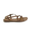 Sandali Flat Donna in Pelle Cuoio