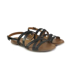 Sandali Flat Donna in Pelle Nero