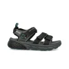 Sandali Uomo con Doppio Velcro in Tessuto Nero