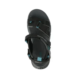 Sandali Uomo con Doppio Velcro in Tessuto Nero