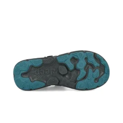 Sandali Uomo con Doppio Velcro in Tessuto Nero