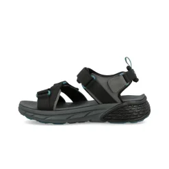 Sandali Uomo con Doppio Velcro in Tessuto Nero