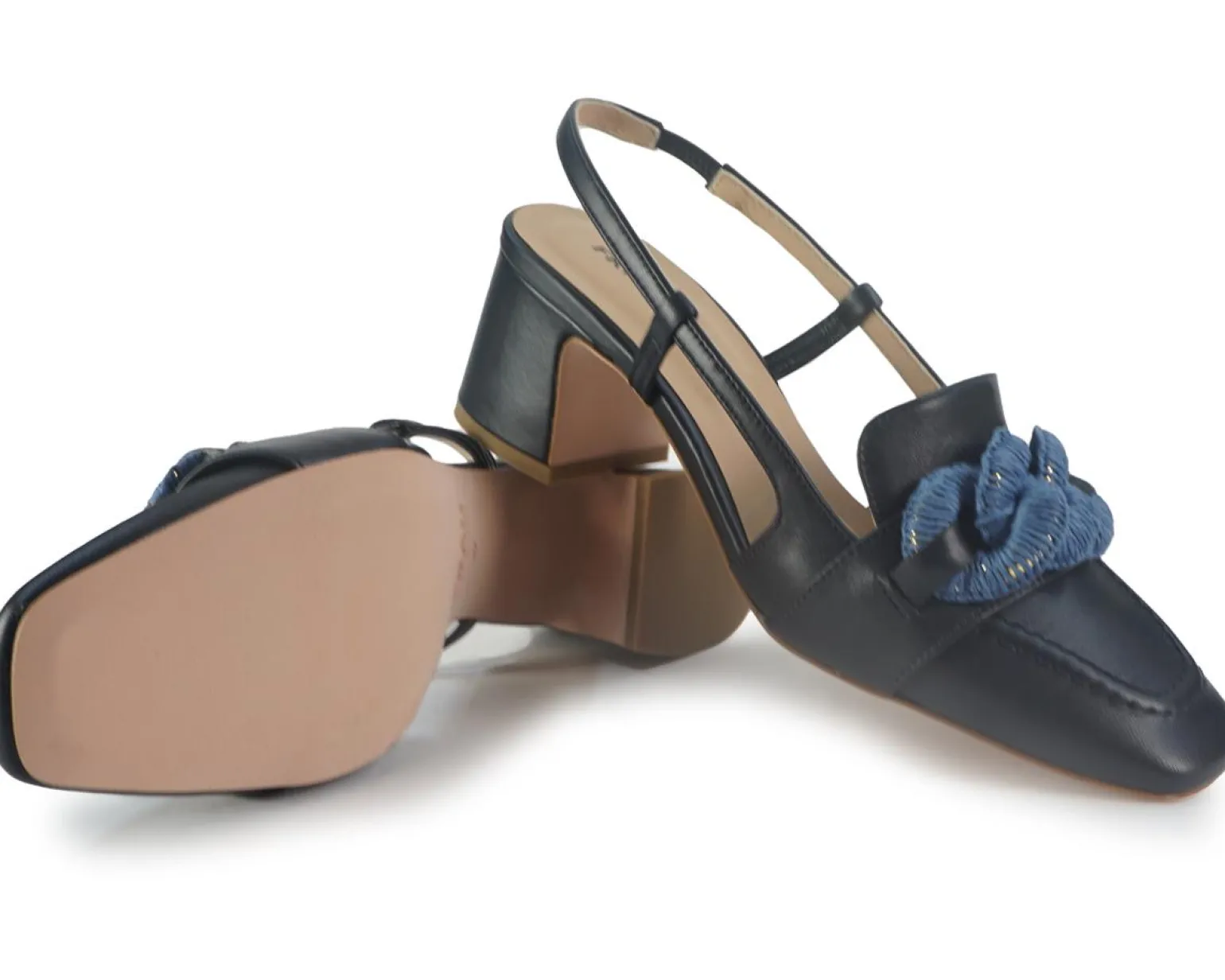 Slingback Pelle Blu