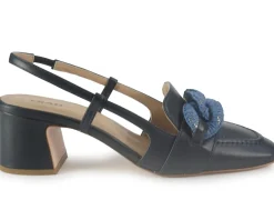 Slingback Pelle Blu