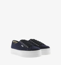 Sneakers Bassa Donna Platform Blu