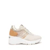 Sneakers Donna con Zeppa in Camoscio Yogurt