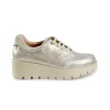 Sneakers Donna in Pelle Laminata Platino
