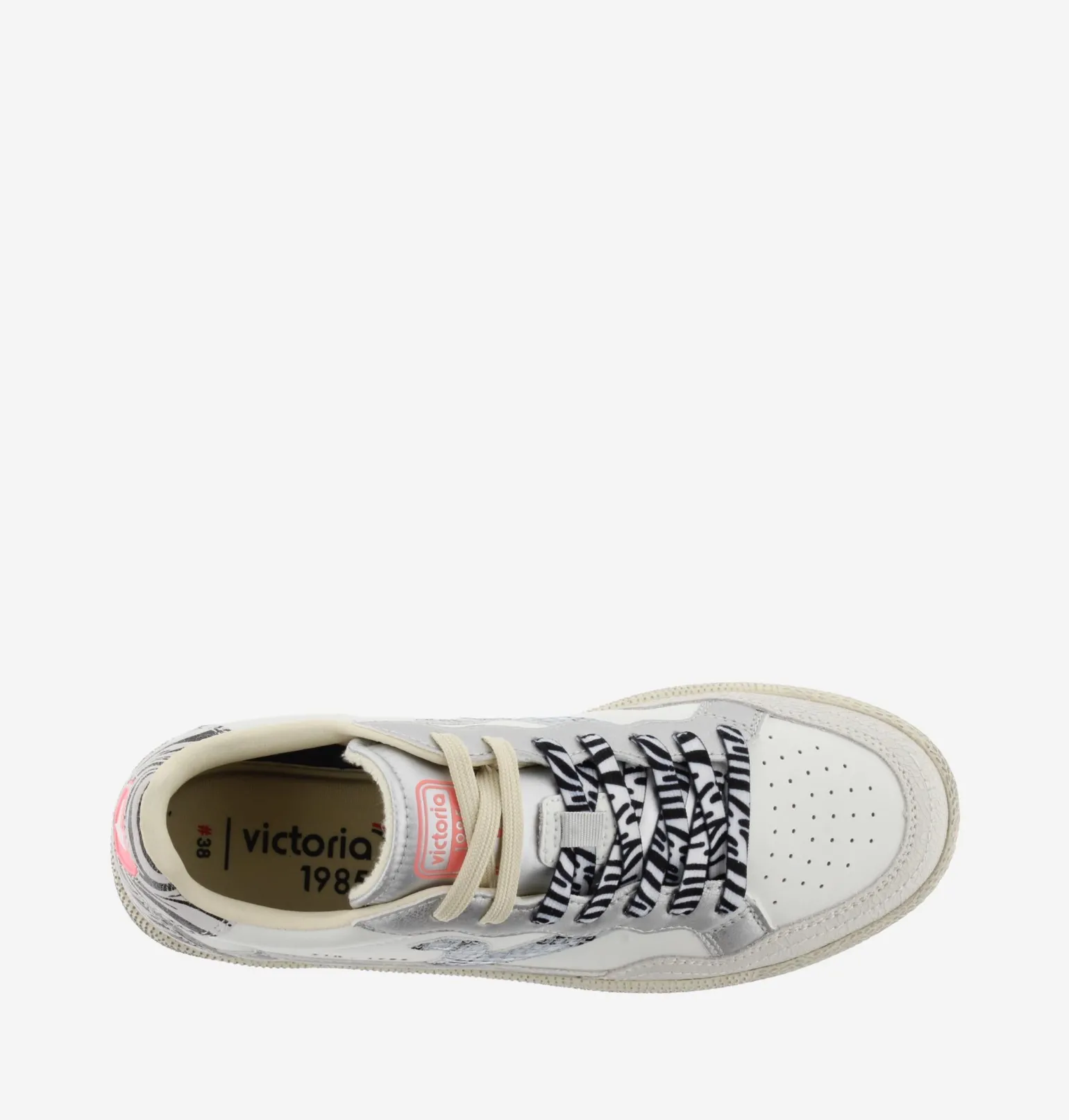 Sneakers Donna Smash Bassa Bianca Gris Animalier