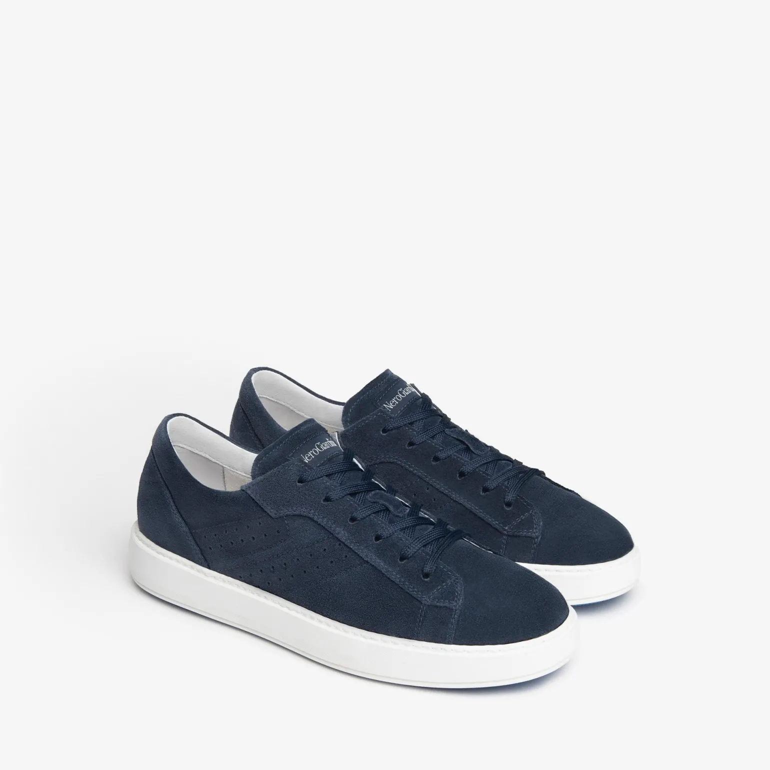Sneakers Uomo Bassa Camoscio Blu