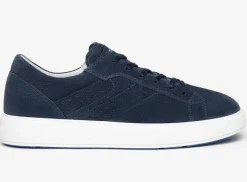 Sneakers Uomo Bassa Camoscio Blu