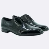 Stingata Cerimonia Derby Vernice Nero Elegante Sposo