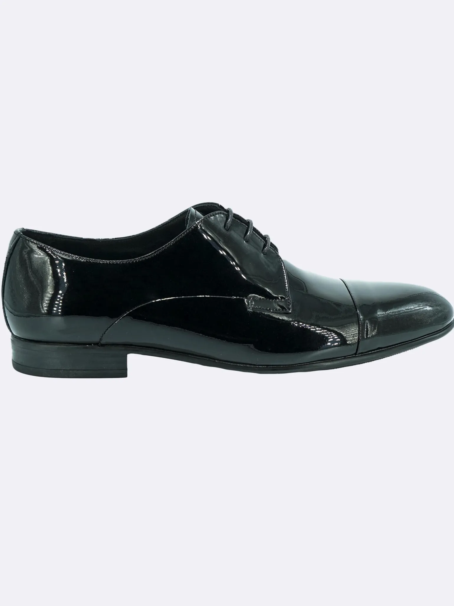 Stingata Cerimonia Derby Vernice Nero Elegante Sposo
