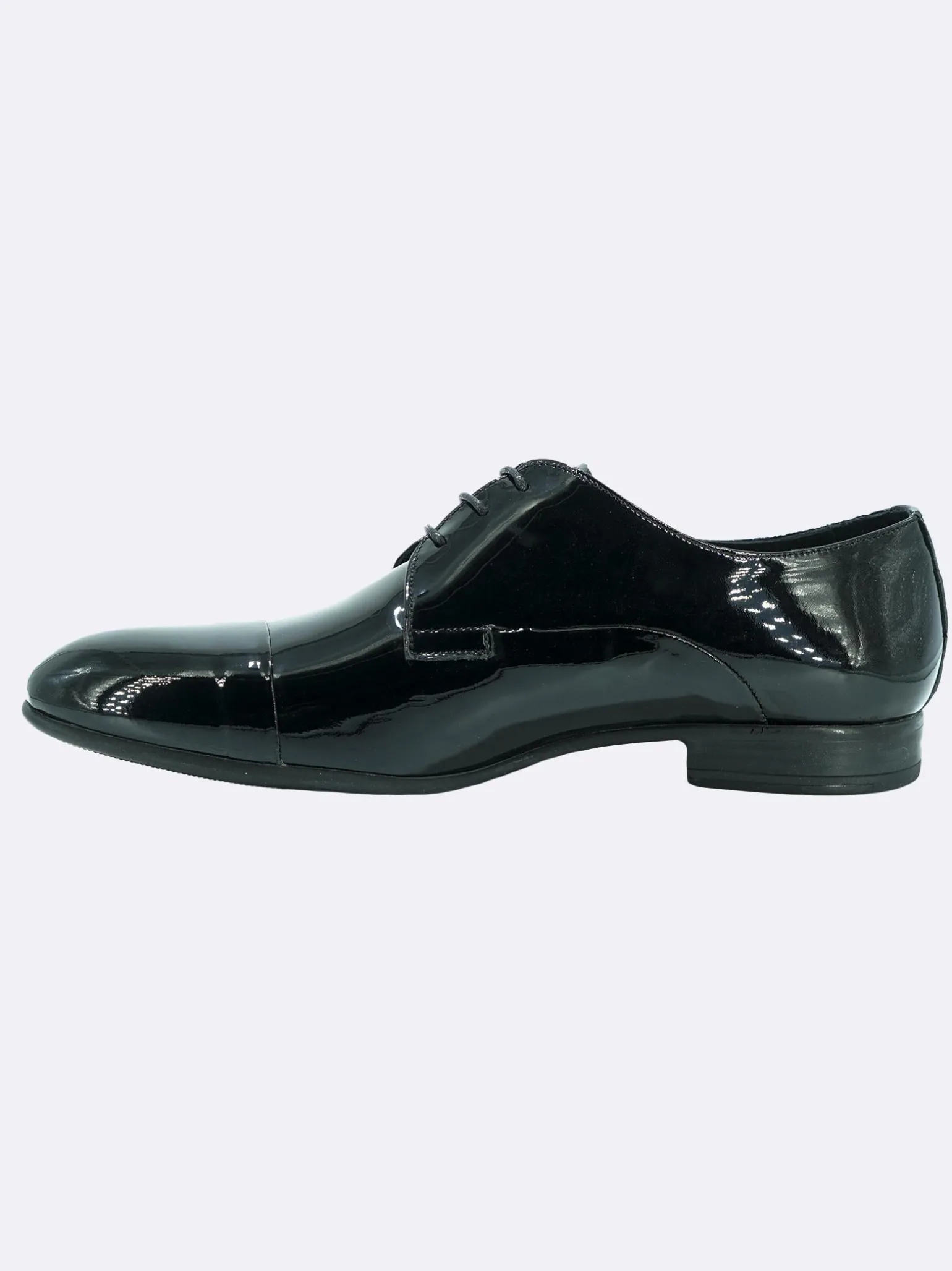Stingata Cerimonia Derby Vernice Nero Elegante Sposo