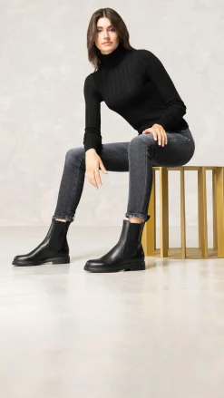 Stivaletti Chelsea Donna Pelle Nero