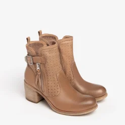 Stivaletti Donna in Pelle Cuoio