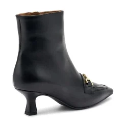 Stivaletti Donna Pelle Nera Tacco Rocchetto