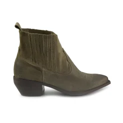 Stivaletto Texano Donna con Impunture in Camoscio Taupe