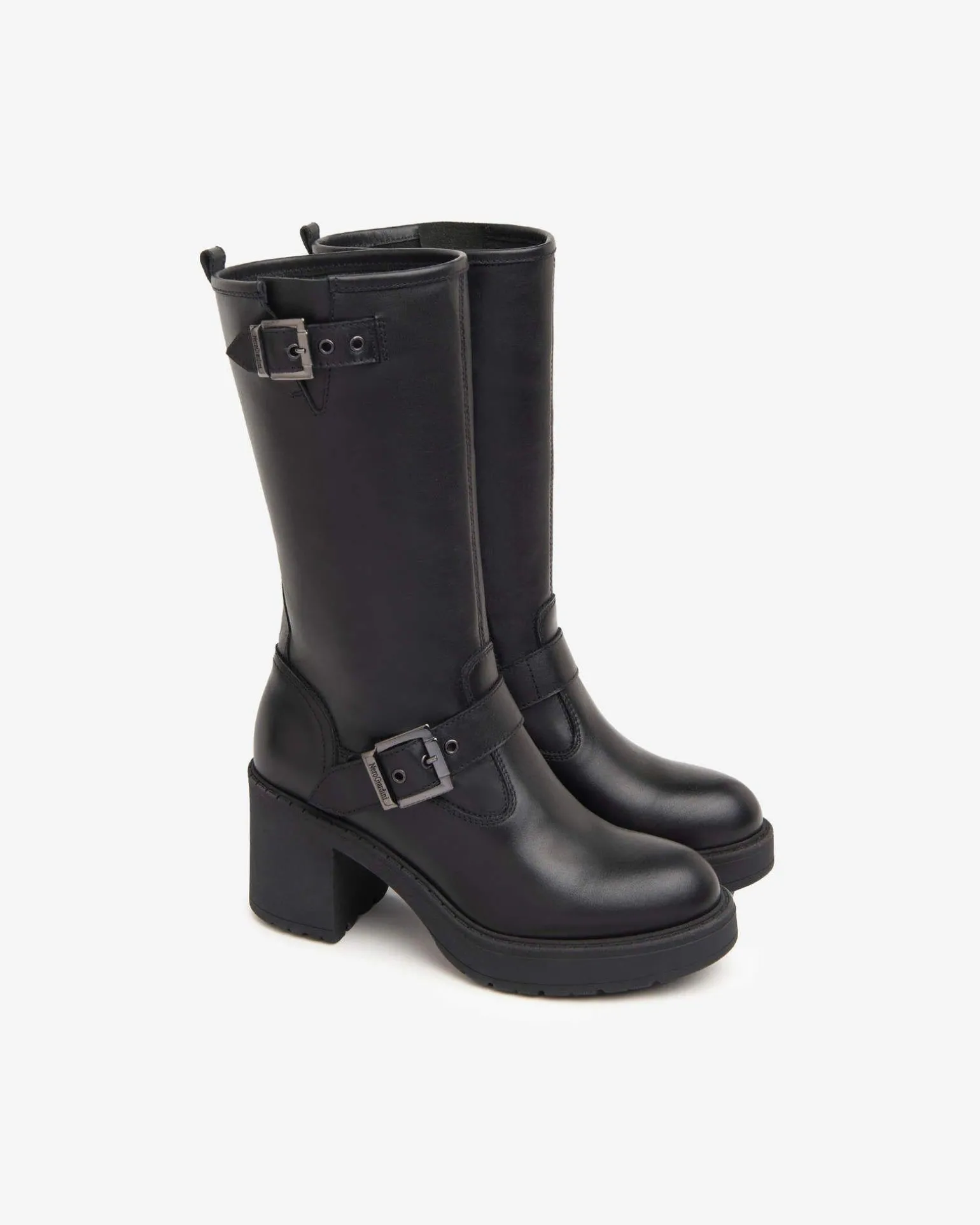 Stivali Donna Tacco Pelle Nero
