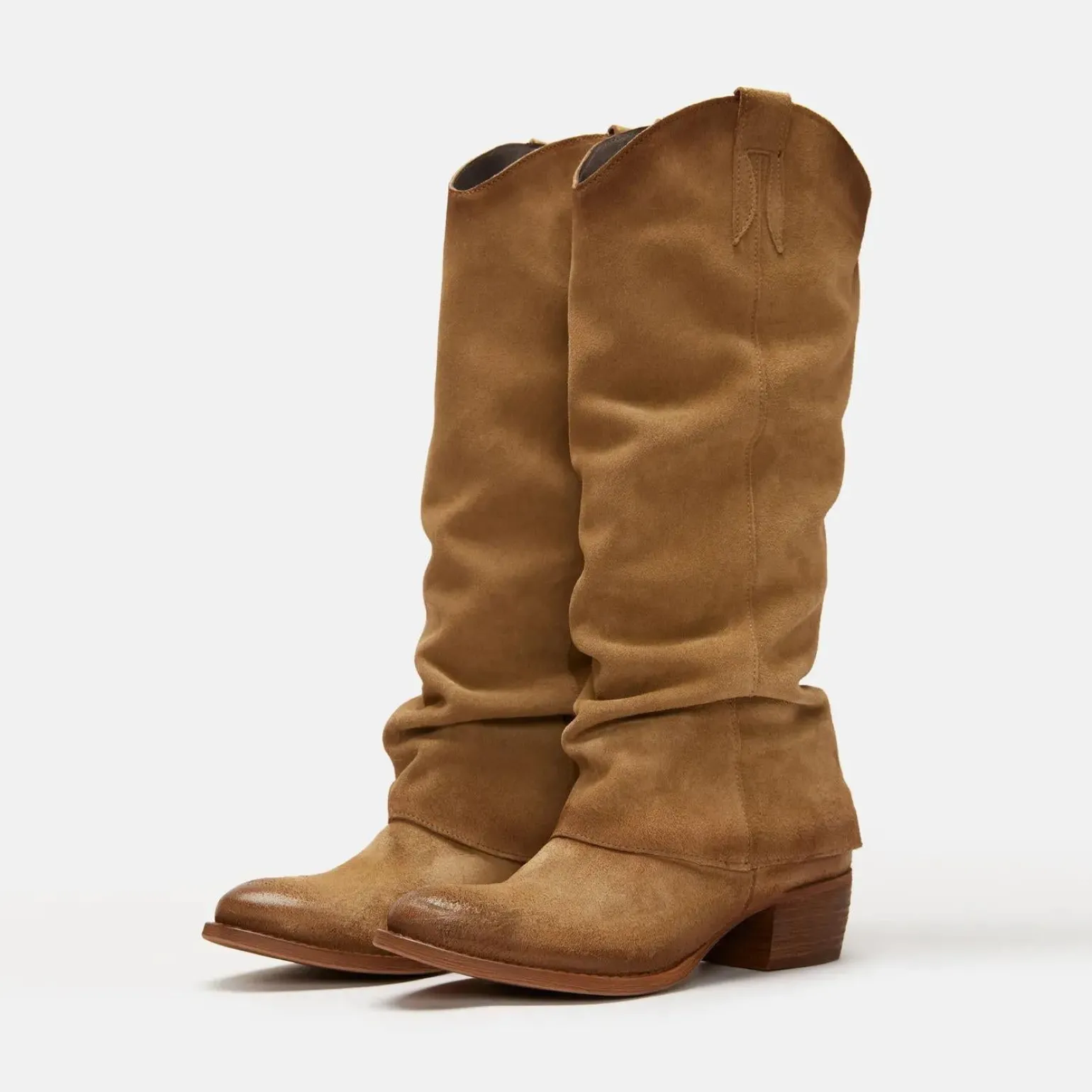 Texano Donna Camoscio Cuoio