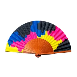 Ventaglio in Legno e Cotone Fantasia