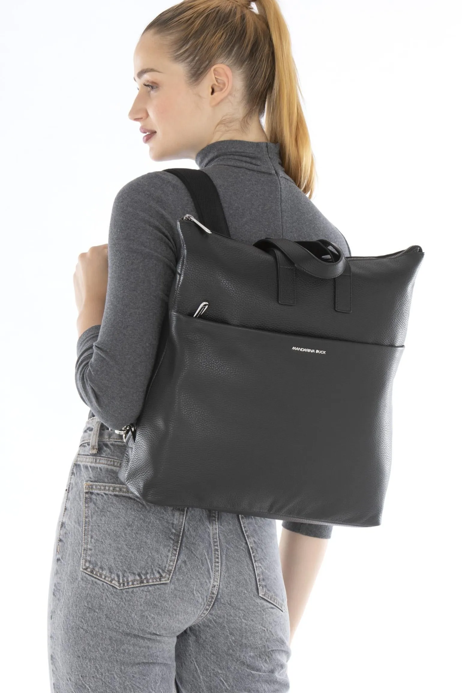 Zaino Hand Bag in Pelle Nera